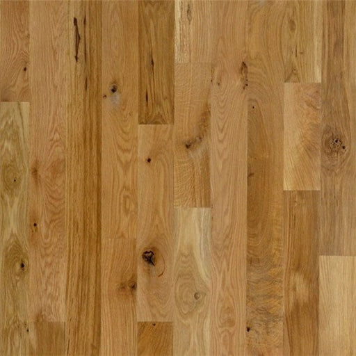 WoodFloorz.com | 4" White Oak #2 Common hardwood flooring will have color variations produced by the heartwood and sapwood present in the floor. Common grade will contain some light character such as: knots, mineral streaks, and color variation. Our 3/4" thick unfinished solid wood flooring is precision milled by NWFA standards or better and has a 4-sided tongue and groove for ease of installation.